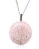 Μενταγιόν με αλυσίδα Tree of Life Ροζ Χαλαζία - Rose Quartz Μενταγιόν